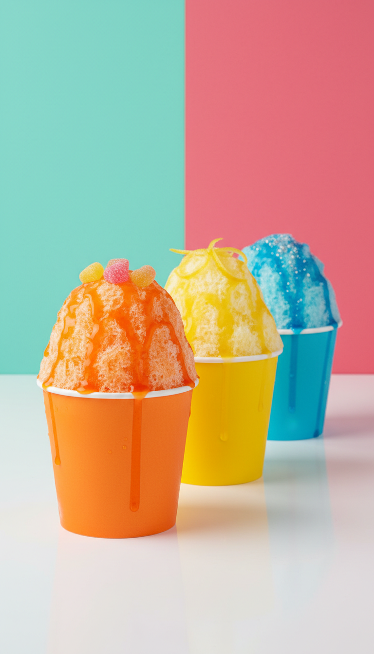 Orange Pop shaved ice in branded cup
