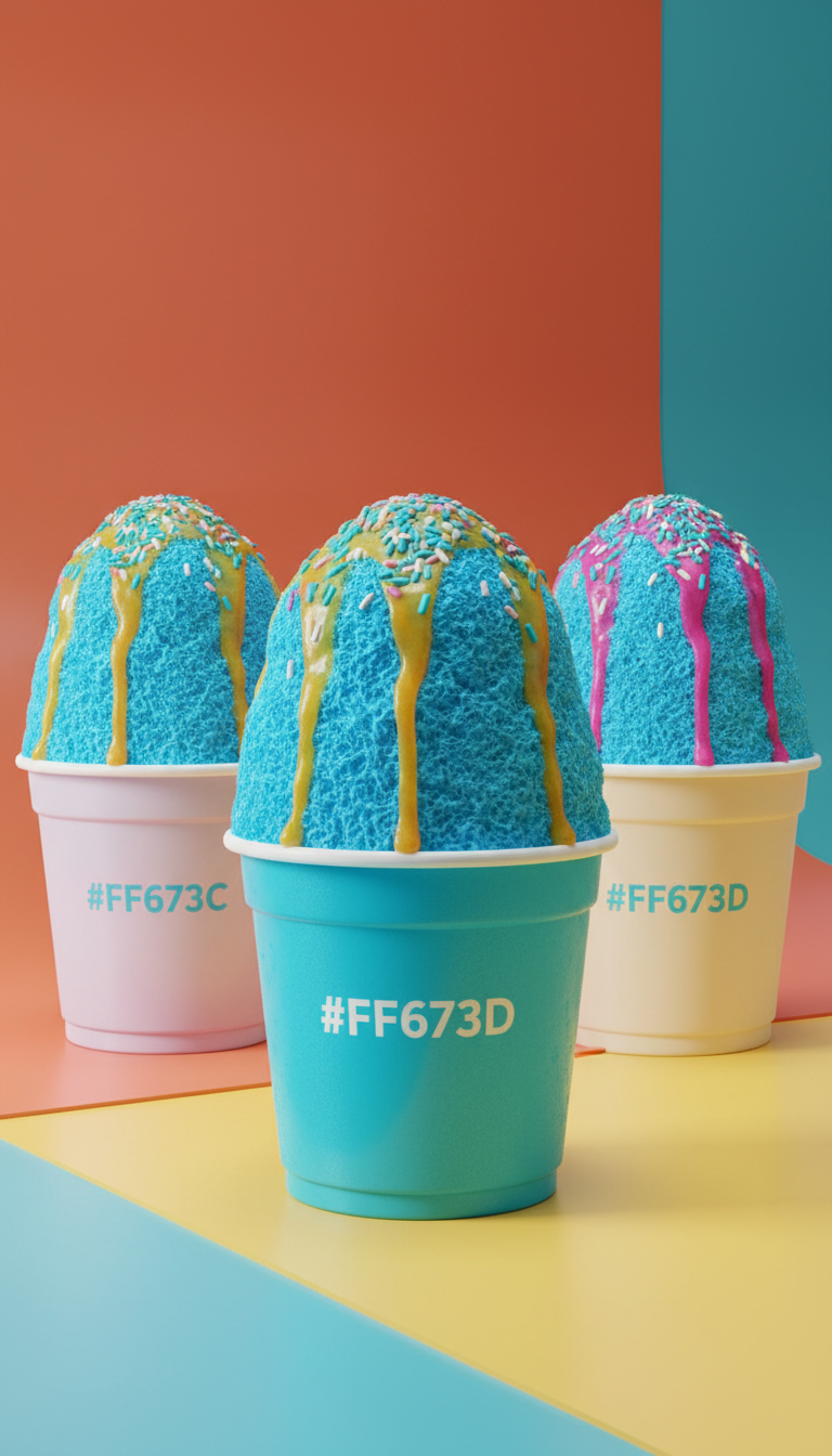Electric Blue shaved ice with confetti sprinkles